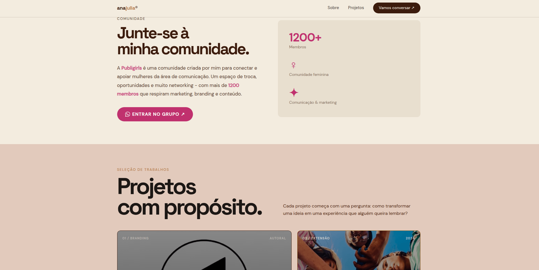 Captura do projeto Portifólio Ana Souza Comunicação - imagem 1