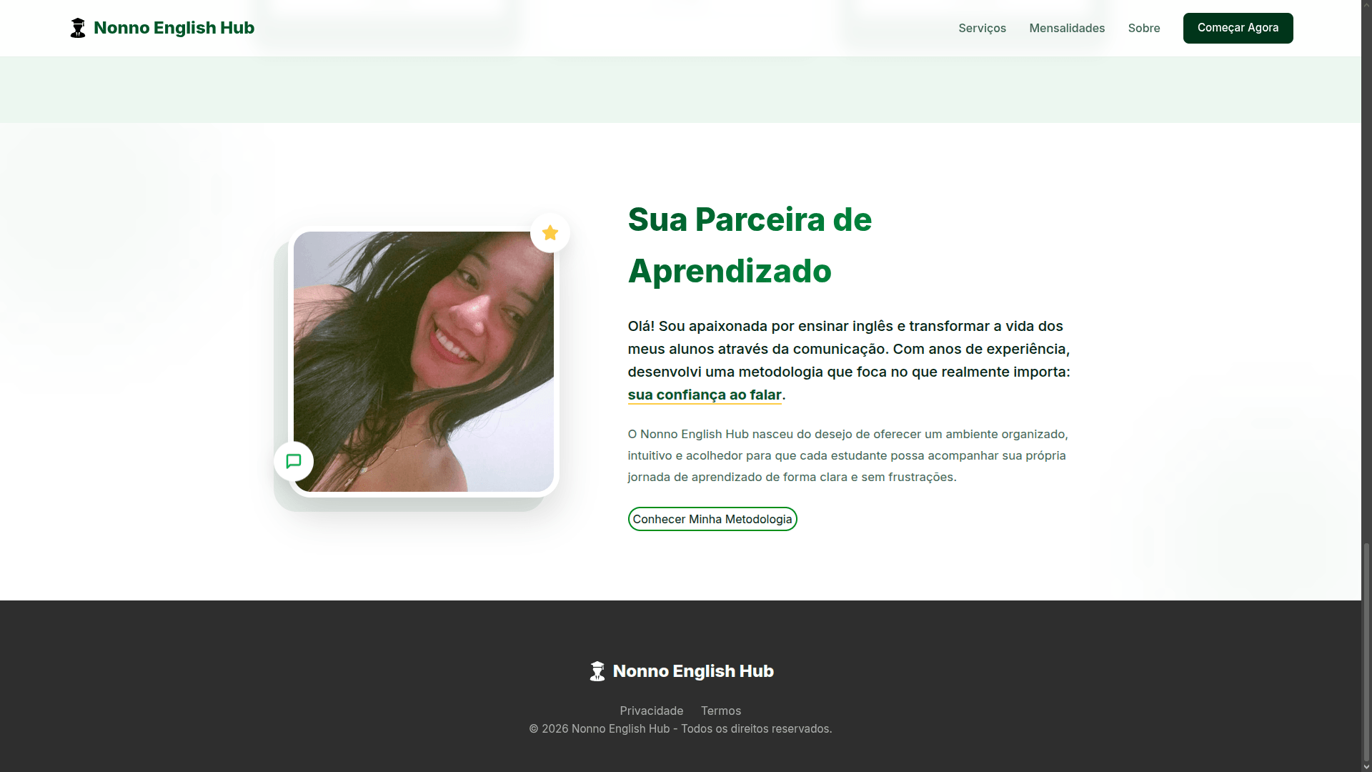 Captura do projeto NonnoEnglishHub - imagem 1